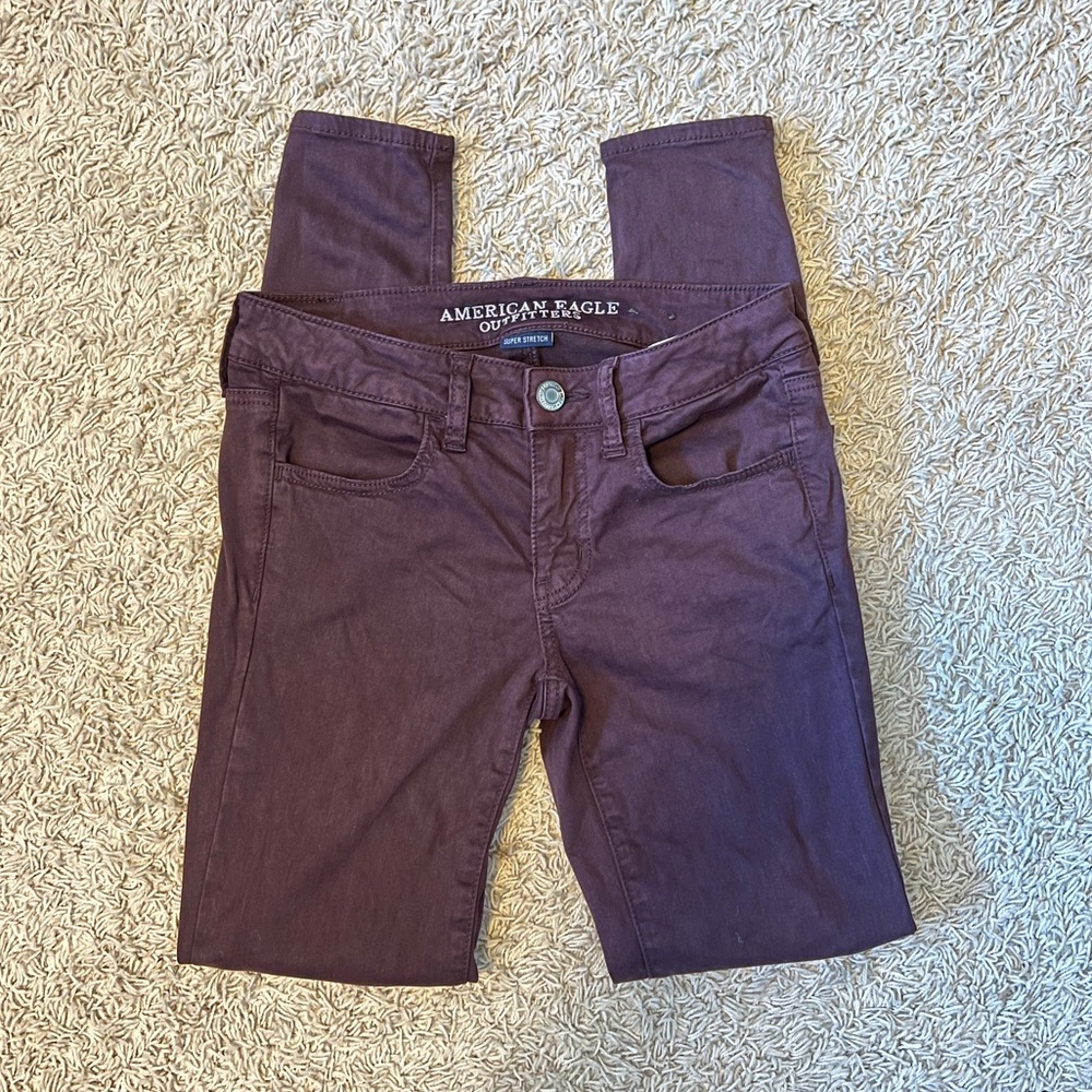Dark Purple Super Stretch American Eagle Jeggings